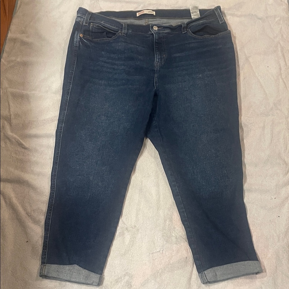 Signature by Levi Strauss Dark Blue Ankle Jeans heritage boyfriend style size 18